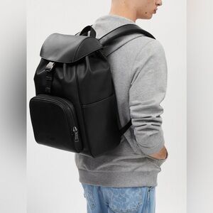 Coach Black Leather Backpack